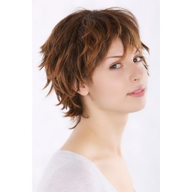 Lady Fashion Quality BOB Wig Short WILD STORMY LOOK spiky ends LAYERED MIXED BROWN brunette 49033-2T30 Cosplay