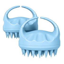 Flathead Products Hair Scalp Massager and Shampoo Brush - 2-Pack Silicone Scalp Scrubber for Shower and Dandruff Removal - Ergonomic Design Hair Brush for Wet and Dry Use - Encourages Hair Growth