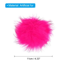 PATIKIL Faux Fur Pom Poms for Hats, 6 Pcs Fluffy Soft Fur Balls With Snap Button for Keychain Knitting Hats DIY Scarves Gloves Bag Christmas, Rose Red