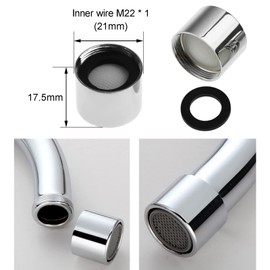 iJiGui 3 Pack Tap Aerator F22, Water Saver Tap Filter Nozzle Faucet Aerator Replacement Parts, Tap Faucet Aerator with Gasket, for Bathrooms and Kitchens(22mm Female Thread)