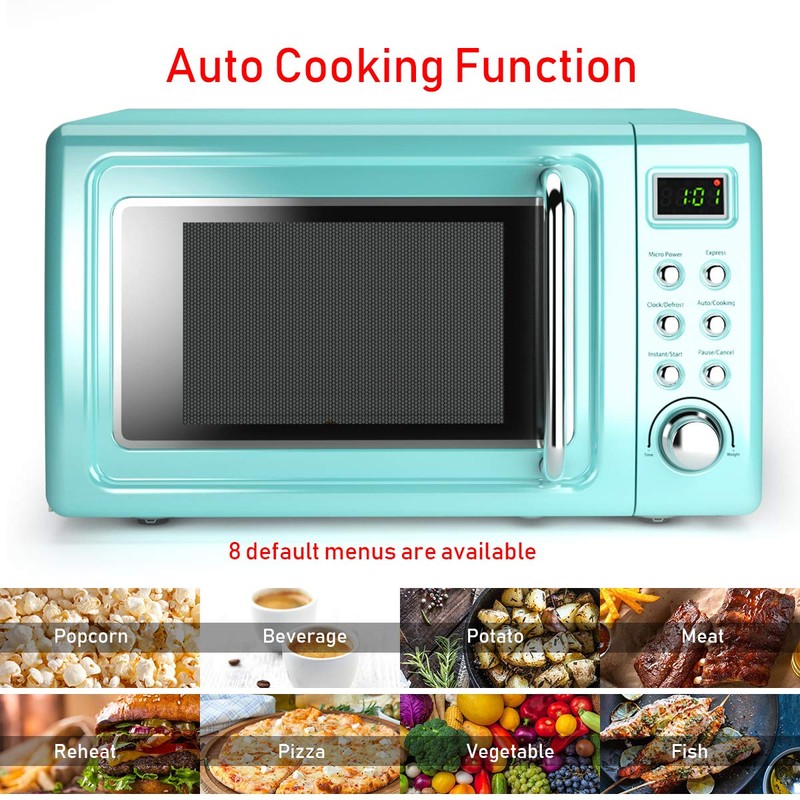 Nightcore Countert Retro Microwave Oven, Large 0.7Cu.ft, 700-Watt, Cold Rolled