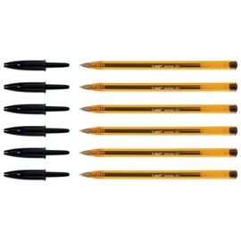 BIC Pack of 6 Crystal Fine ballpoint pens, black