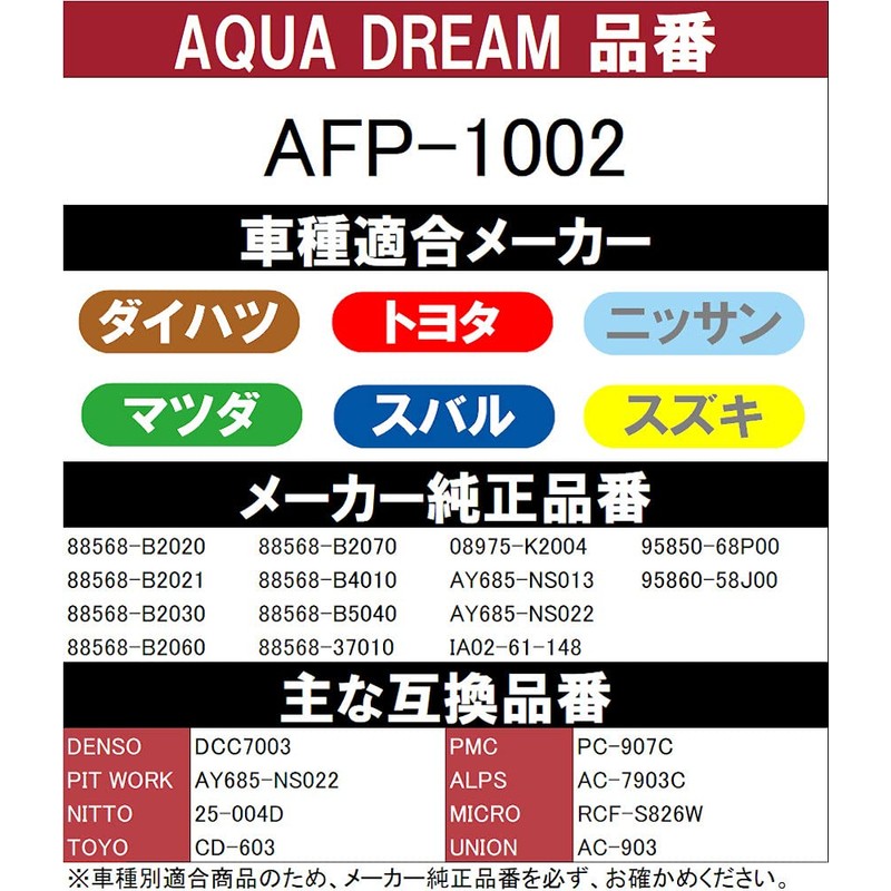Aqua Dream Automotive Air Conditioner Filter Platinum for Toyota/Nissan/Mazda/Suzuki AFP-1002