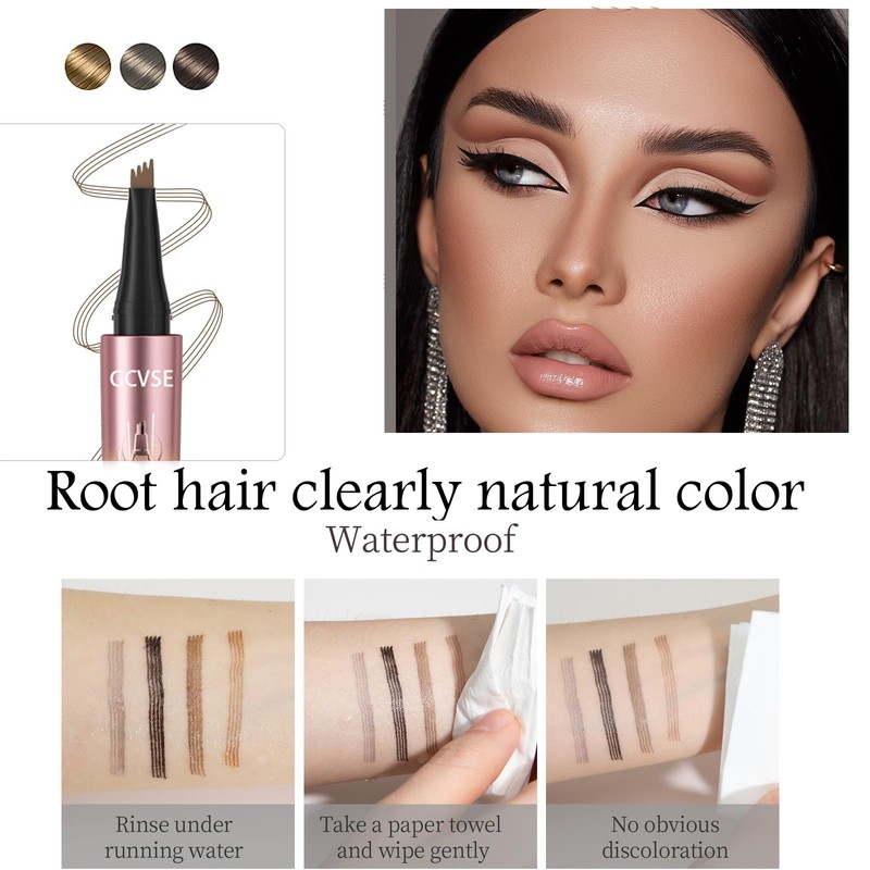 GCVSE Eyebrow Pencil, Rose Gold Microblading Eyebrow Pencil with 4