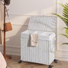 Greenstell Laundry Hamper with Wheels&Lid,130L Large 3 Sections Clothes Hamper