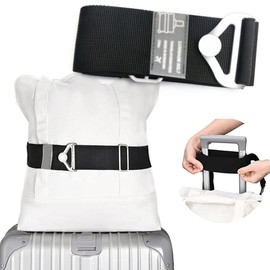 WADY 2-in-1 Travel Belt for Luggage Straps Bungees Luggage Strap Over Handle Suitcases Belt for Carry On Bag Elastic Belt Adjustable Suitcase Strap Airport Travel Accessories (Black)