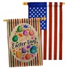 Eggs Collage Burlap House Flags Pack Springtime Easter Happy Bunny