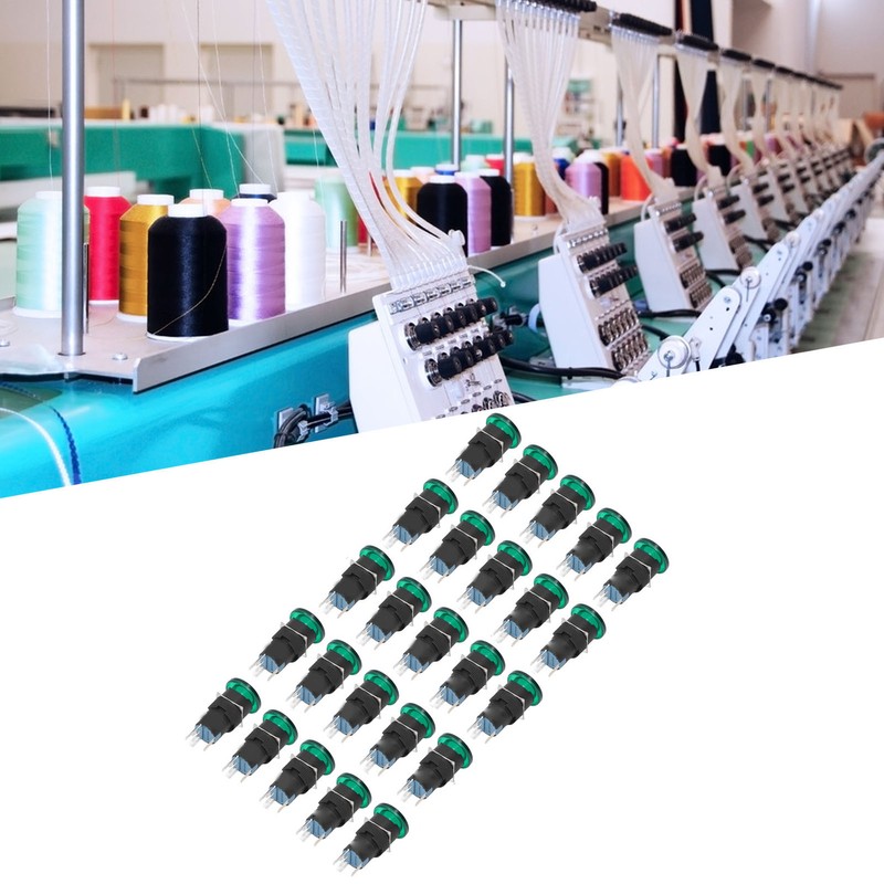 25Pcs/Set Green Mushroom Head Switch IP65 Plastic Mini Button Switches