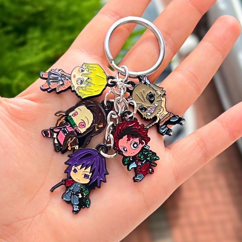 Weeb Keychains Demon Slayer Keychain Set - Key Rings with