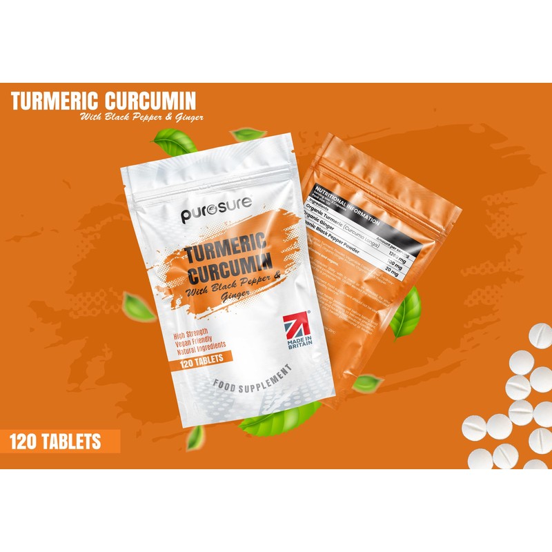 Purosure Organic Turmeric (Curcuma Longa) Capsules High Strength and Organic