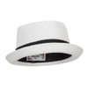 Big Size Solid Upbrim Pork Pie Fedora - White 2XL-3XL