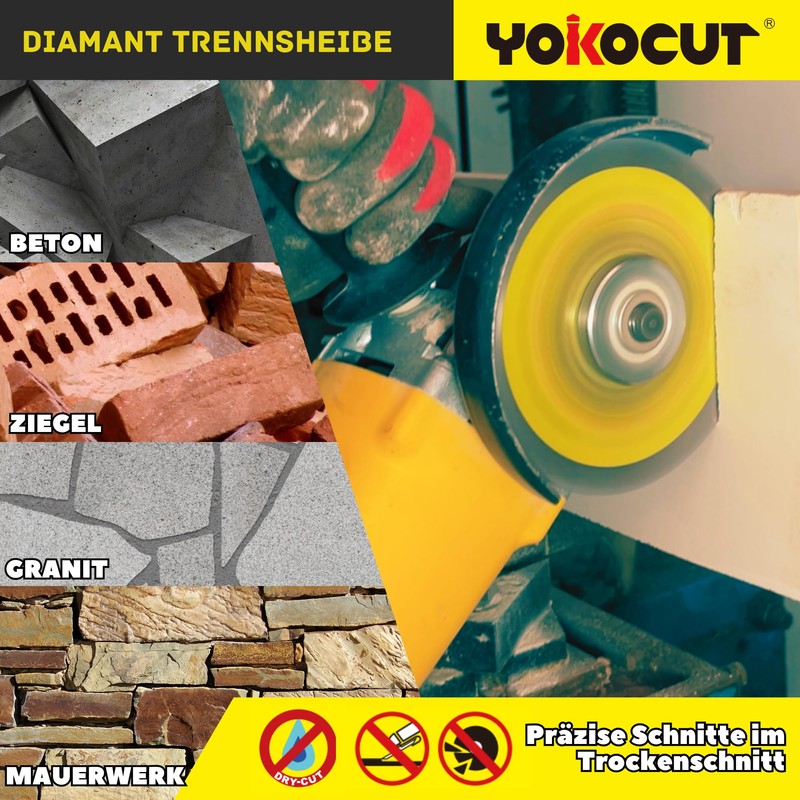 YOKOCUT Diamond Cutting Disc 125 mm, Diamond Cutting Disc Set