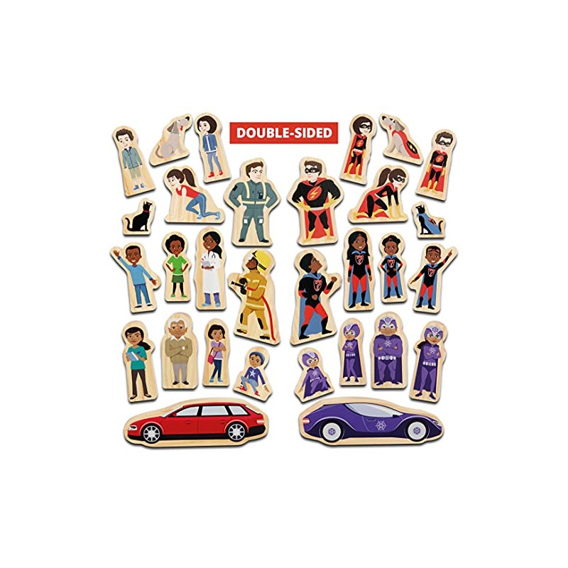 Come Alive Superhero Wooden Character Set