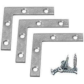 Framing Hardware 12 Pack Heavy Duty 2” x 2” Zinc Plated Steel L-Type Corner Brace Angle Brackets with Countersunk Holes & Screws - Use for Reinforcement of Frame Corners, Shelving