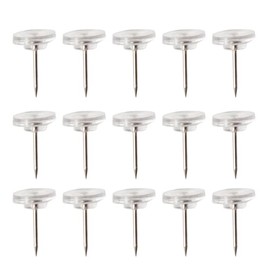 iplusmile 50 Piezas de Chinchetas Transparentes Planas, Tachuelas de Cabeza Redonda para Pizarrón de Corcho y Tablón de Anuncios, Pins de Oficina y Escuela para Mapas o Fotos