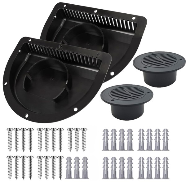 RV Vent Covers for Trailer - 2PCS Black Side Air