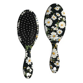 GABraden Hair Brush,Detangling Hair Brush,Soft Bristles for Effortless Tangle Removal,Detangler Hairbrush For Women Men Boys Girls Wet Dry All Hair Types (White Daisy)