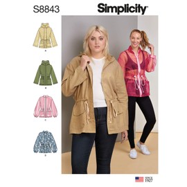 Simplicity Pattern S8843 Misses' Anorak Jacket, BB (L-XL-XXL)