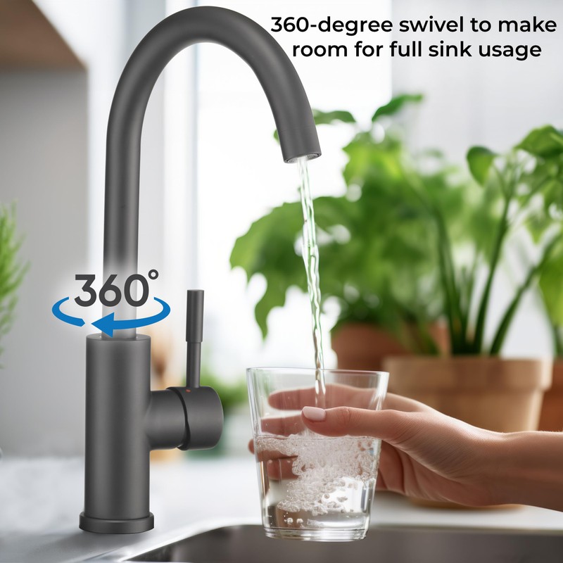 Dura Faucet Streamline Gooseneck RV Kitchen Faucet - Matte Black