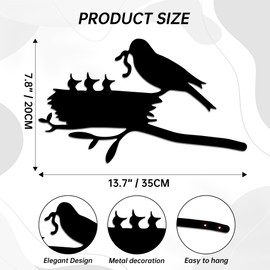 Metal Birds Wall Art, Garden Decor for Patio Yard and Porch, Rustic Landscape Hanging Art for Wall and Fence, Weather Resistant Housewarming Gift