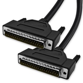 XANHAM DB37 37 Pin 9.8 Feet(3 Meter) Two Row Straight Through Serial Cable, Double Shielded(Metal Braiding&AL-foil), Male to Male, Black, SC930S08MM