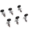 6 Pcs Guitar Tuning Pegs 3L3R Metal Body Black Wood