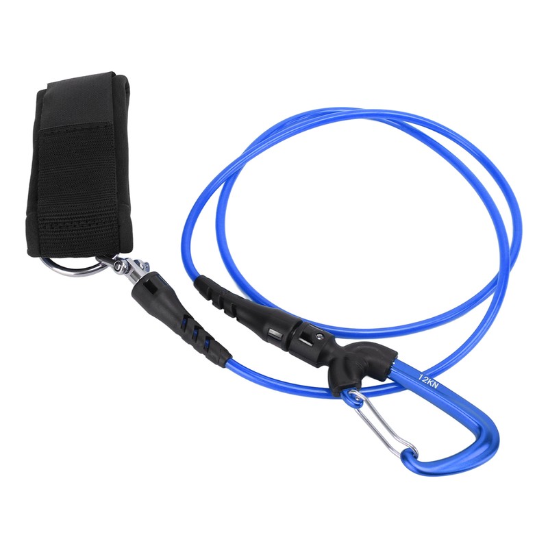 Freediving Lanyard Leash Diving Safety Rope Cable with Wristband Carabiner
