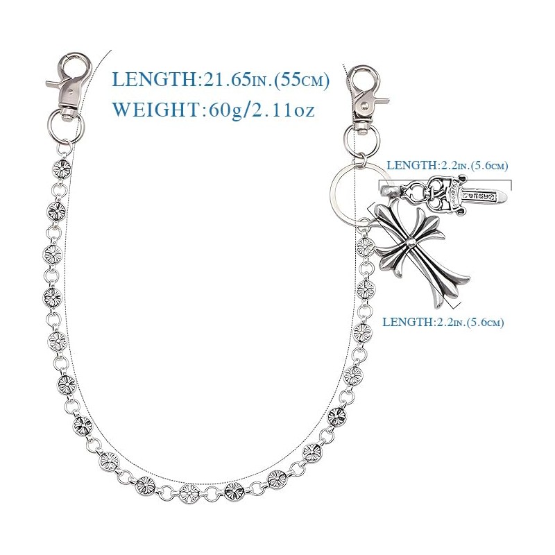Blowind Durable Cross Pants Chain Biker Jeans Wallet Chain for