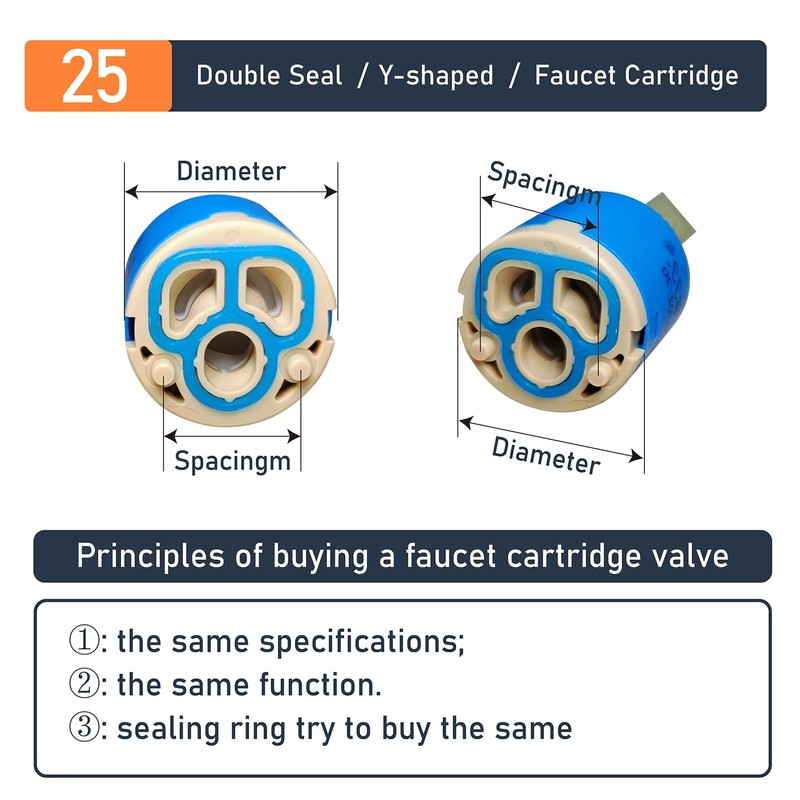 25mm Kohler K-GP1093674 Faucet Cartridge Replacement, 25mm Faucet Ceramic Disc