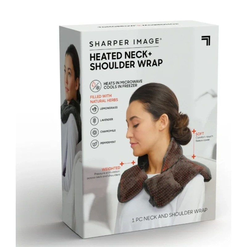 Sharper Image Heated Neck & Shoulder Wrap Weighted Microwaveable Freezable