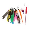 9pcs Cat Feather Wand Toy 3 Sections Retractable Cat Interactive