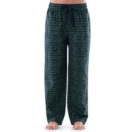 Varsity Men's Flannel Pajama Pant, Blue/Green, X-Large