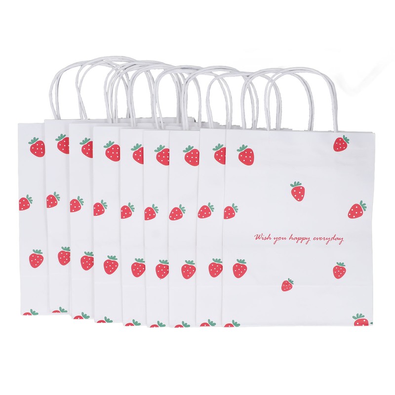 10Pcs Gift Bags Medium Size Reusable Odorless Strawberry Pattern Widely