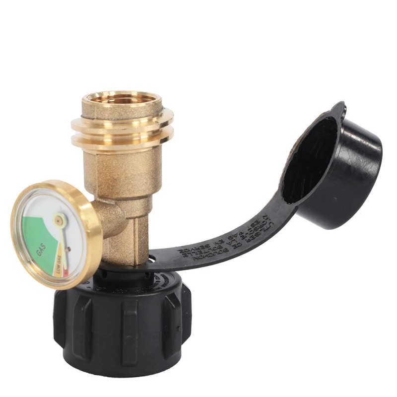 motor_glide2024 Propane Tank Gauge Brass Adapter w/Gas Pressure Level Meter