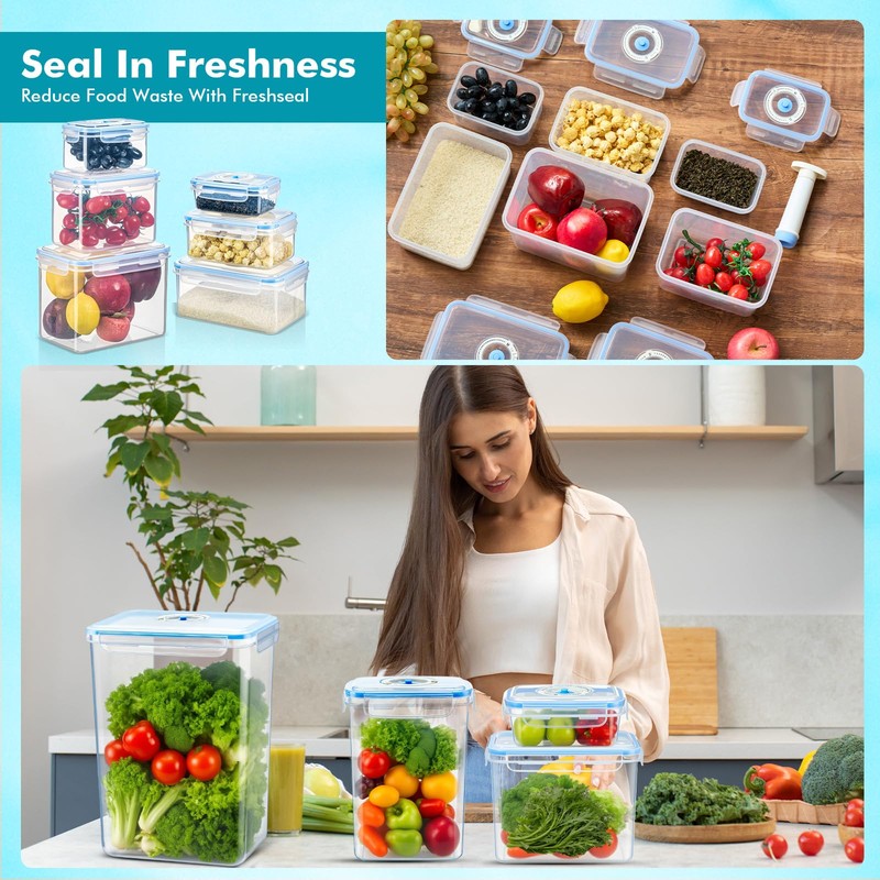 LemonRoad 9 Set Vacuum Seal Storage Food Containers with Lids