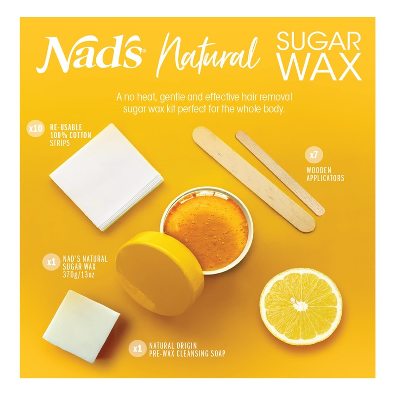 Nad's 100% Natural Vegan Sugar Wax Kit, Hair Removal Sugar