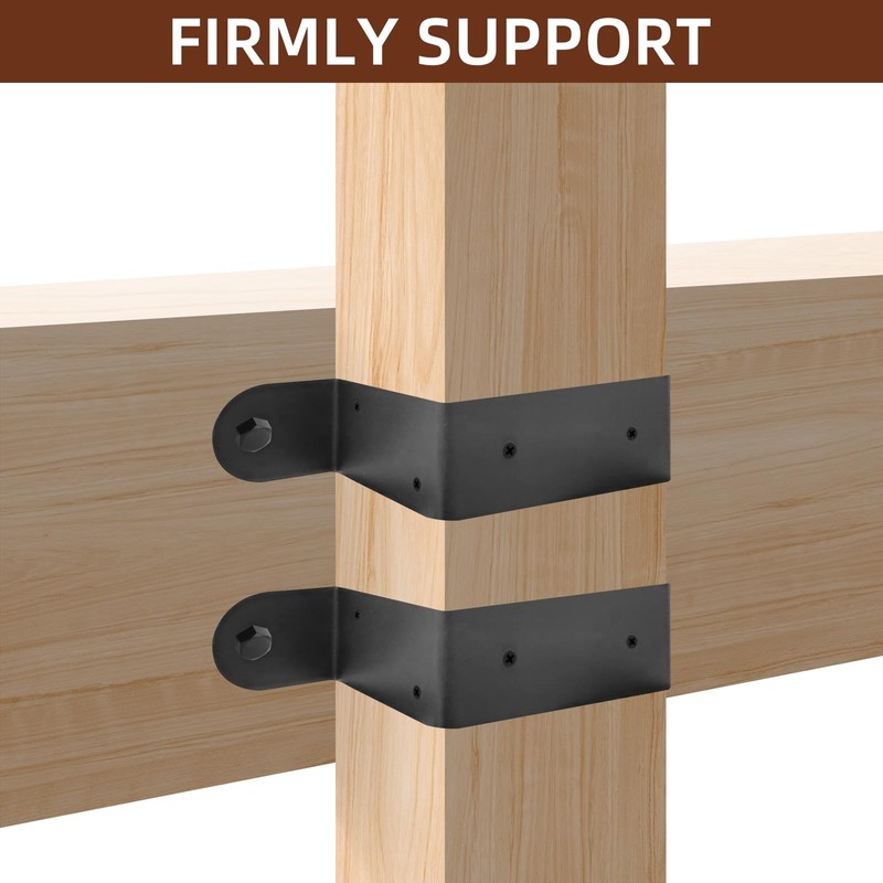 Rasugarlary 8 Pcs Black Metal 4x4 Post Brackets, Thickness 2mm