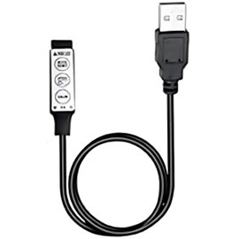 USB RGB Controller, DC5V Led Dimmer with 3 Keys 4 Pin Female Connector for 5V RGB Led USB Strip for Led Strip LED Strip Lights