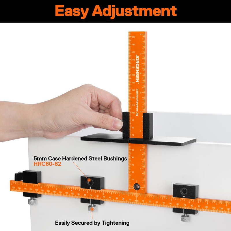 JORGENSEN Cabinet Hardware Jig Tool - Aluminum Alloy & Double
