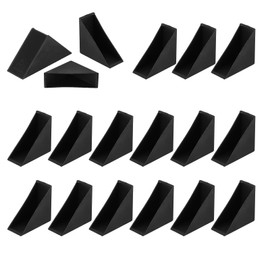 uxcell 30Pcs Triangle Glass Corner Protector, 0.79 x 2 Inch Plastic Glass Table Corner Protector Transport Corner Guard for Glass, Ceramics, Wood, and Steel(Right Angle, Black)