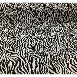 Power Net Stretch Mesh Nylon Spandex Sheer Printed Black White Zebra Z504