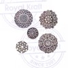 Traditional Pattern Mandala and Round Wood Block Stamps (Set of