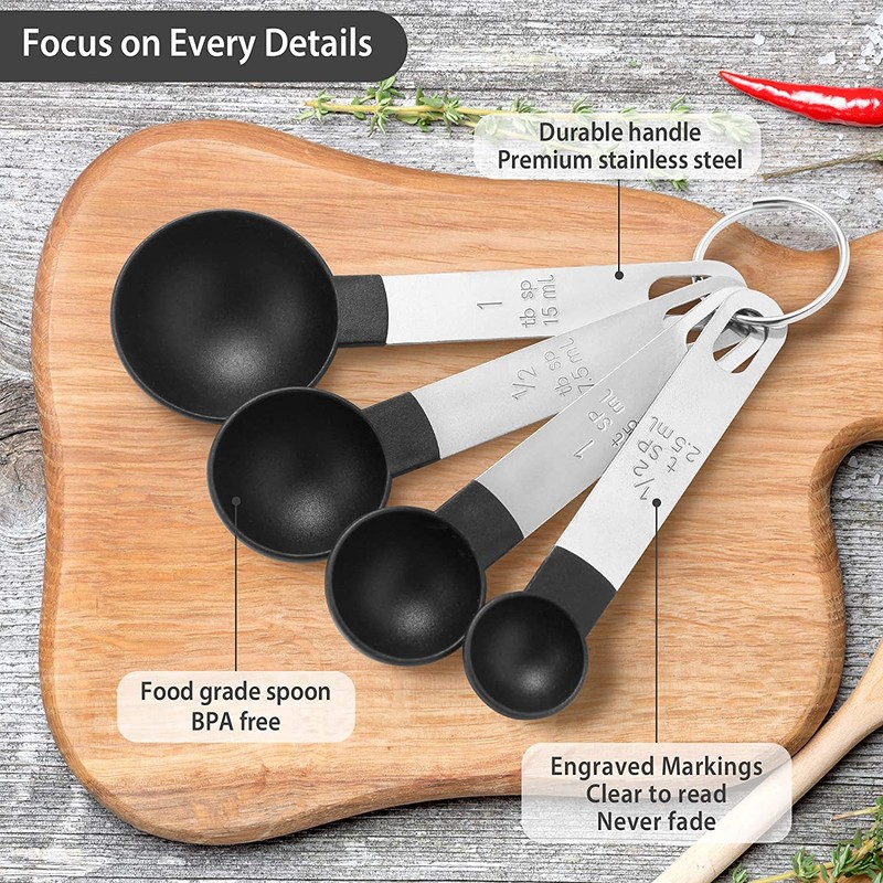 8 Pcs Measuring Cups and Spoons Set, Stackable Stainless Steel