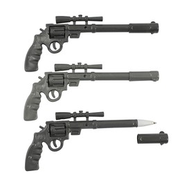 SIPLIV Black Ink Gel Ink Pen Rollerball Pens Office School Writing Supplies Stationery Accessories - Gun shape, 12 Pcs A Set