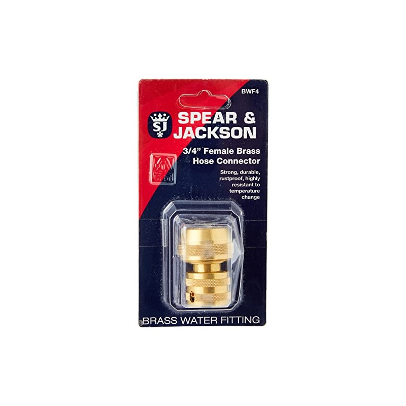 Spear & Jackson BWF4 3/4" Female Brass Hose Connector, Bronze