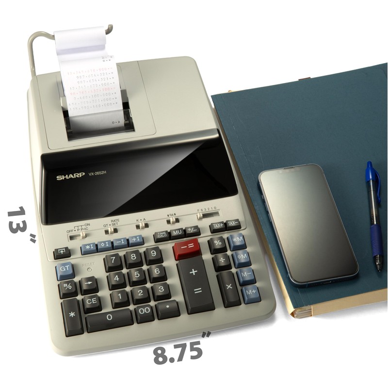 Sharp 12-Digit Print Calculator Desktop Size Adding Machine, Perfect for
