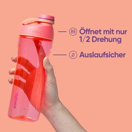 Owala Twist Tritan Water Bottle with Twist Cap, 735 ml, Hyper Flamingo