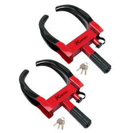 KNFRXO Trailer Security Adjustable Tire Lock 2PK Anti Theft Trailer Wheel Lock for Trailers Car SUV Boat Motorcycle Golf Cart Great Deterrent, 6 Alike Keys