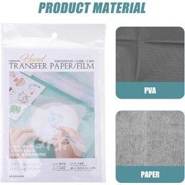 VILLCASE 16 Hojas Papel Hidrosoluble Para Bordado, Estabilizador De Bordado Soluble En Agua y Papel de Transferencia, Kit de Película Hidrosoluble para Calcar Patrones DIY en Ropa, Zapatos y Tela
