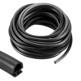 PATIKIL Window Weather Stripping Door Seal, 5/16" Wide Bulb Bubble TPE Weatherstrip Seal for 1/4" Slot Door Frame Window (10 M/33 Ft, Black)